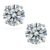 1 ct/pair GRA Certified Moissanite Sterling Silver Stud Earrings for Women, 18K White Gold Plated D Color VVS1 Clarity