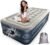 iDOO Single Air Bed, Inflatable Bed with Built-in Electric Pump, 3 Mins Quick Self-Inflation/Deflation Guest Air Mattress, Blow Up Bed for Home Portable Camping Travel 190x100x46cm 250kg MAX