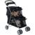 HCY Dog Stroller,Cat Stroller Double Pet Stroller Pet Carriers for Small Medium Cats Dogs 4 Wheels Folding Stroller Lightweight Waterproof for Travel,City Walk,Park Trip (Black)