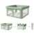 Kids Station Foldable Baby Playard Playpen – For Infants upto 4 Years – Portable Baby Activity with Safety Lock – Storage Pocket and Anti-Fall Grasp Rings – Toddlers Indoor Activity – Suitable for Babies – 4.2ftx4.2ft or 127x127cm (Green)
