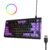 Kreo Hive Lite Wired RGB Membrane Gaming Keyboard, Ultra Silent 75% Compact Keyboard, RGB Keyboard Volume Knob, Windows Game Mode Lock Key Board Gaming with RGB Backlight Keyboard (Black, Purple)