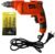 Inditrust All New 500W 10mm drill machine 6 Month warranty, 100% Copper Winding Forward/Reverse for Wood & Metal Work with Variable Speed Control with 9pc Drill bit set