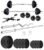 Kore Plastic PVC 50 Kg Home Gym Set with One 5 ft Plain + One 3 ft Curl Rod and One Pair Dumbbell Rods, Multicolor