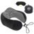 JEKKU Premium Memory Foam Neck Pillow for Travelling – Comfortable Travel Pillow for Pain Relief, Travel Neck Pillow for Airplane, Car & Home Use(Black)