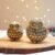 BEHOMA Aluminium Pair of Owls with Votives for Good Luck and Love | Statue for Home Decor Tabletop Living | Candle Holder Gift Showpiece for Valentine’s Day, Birthday, Anniversary Set of 2, Gold